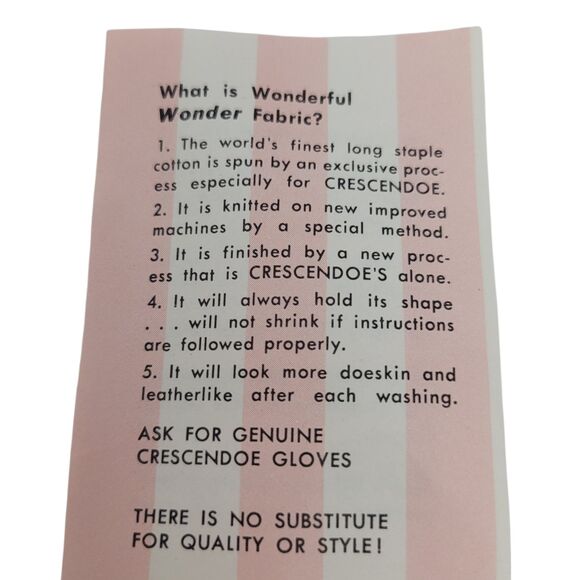 NOS Vintage Crescendoe Beaded Gloves Ivory Washable Size 6.5 Elegant w/tag - Picture 5 of 5